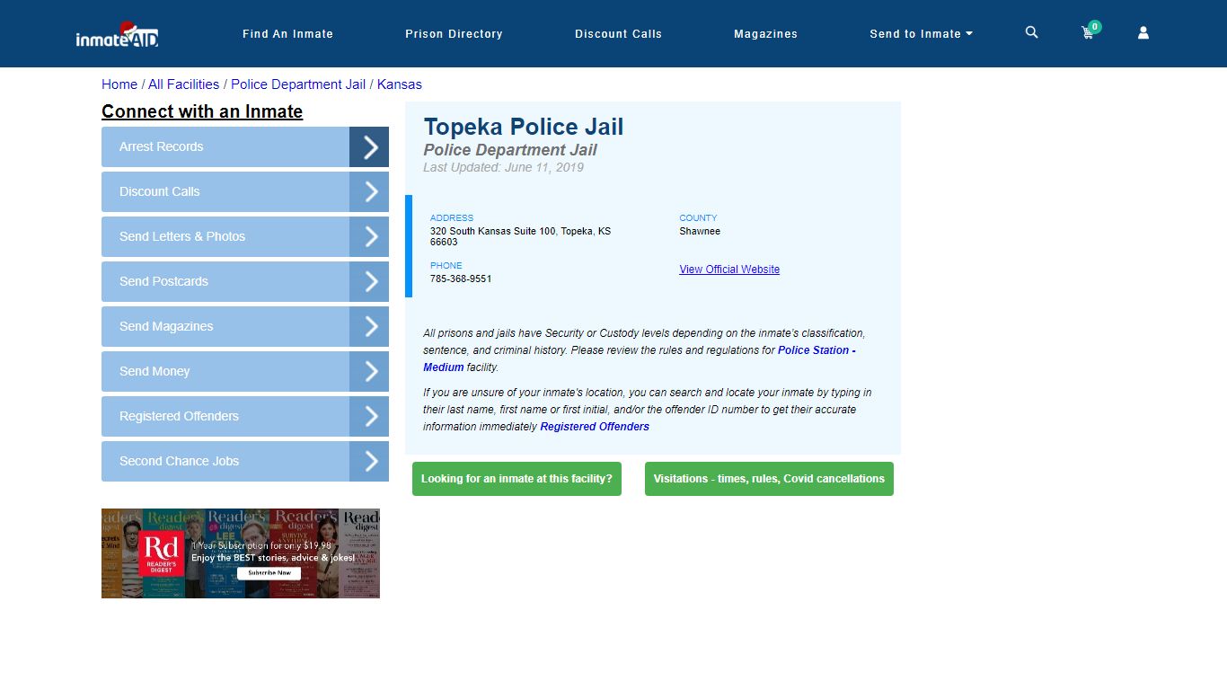 Topeka Police Jail & Inmate Search - Topeka, KS