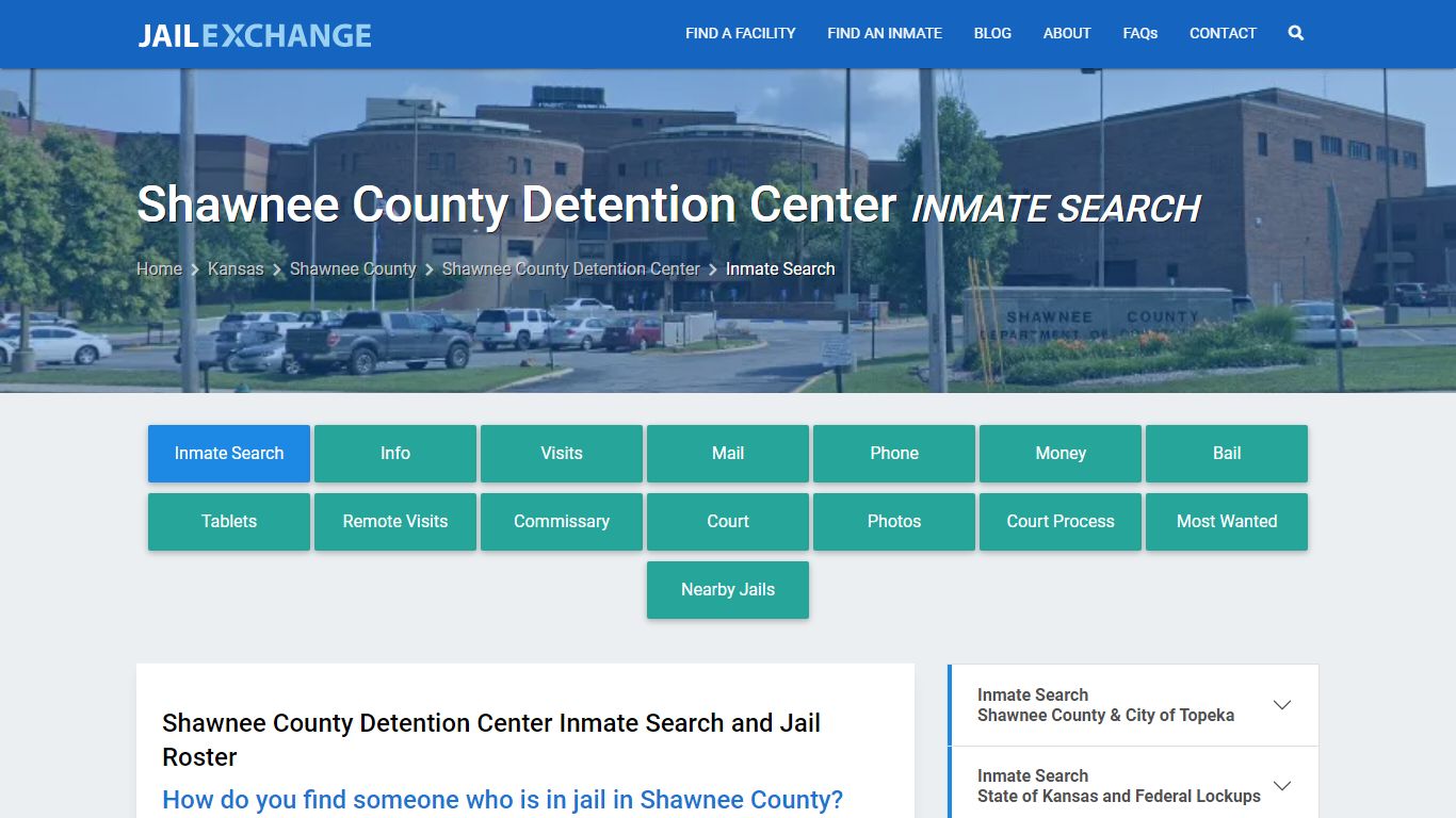 Shawnee County Detention Center Inmate Search - Jail Exchange